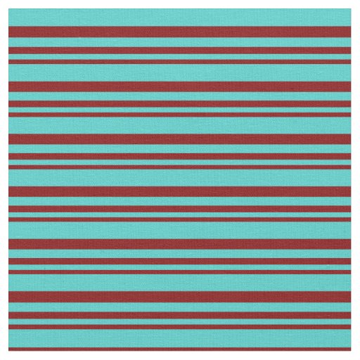 Maroon and Turquoise Stripes/Lines Pattern Fabric