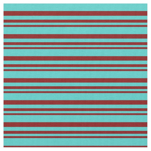 Maroon and Turquoise Stripes/Lines Pattern Fabric (Close Up)