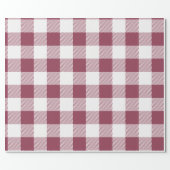 Maroon and White Buffalo Plaid Wrapping Paper (Flat)