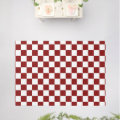Maroon and White Checkered Vintage Rug | Zazzle