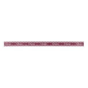Maroon and White Cheer Ribbon