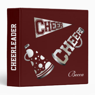 Maroon and White Cheerleader Binder
