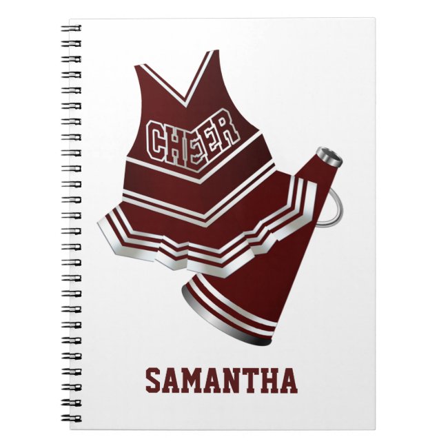 Maroon and White Cheerleader Notebook