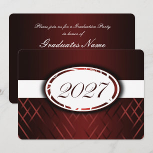 Maroon and White Class of 2027 Party Invitation