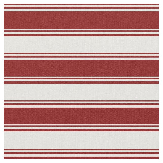 Maroon and White Colored Lined Pattern Fabric (Close Up)