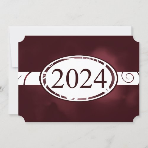 Maroon and White Floral Button 2024 Card