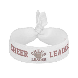 Maroon and White Football Cheerleader's Head Band Hair Tie