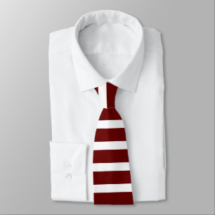 Maroon and White Horizontally-Striped Tie