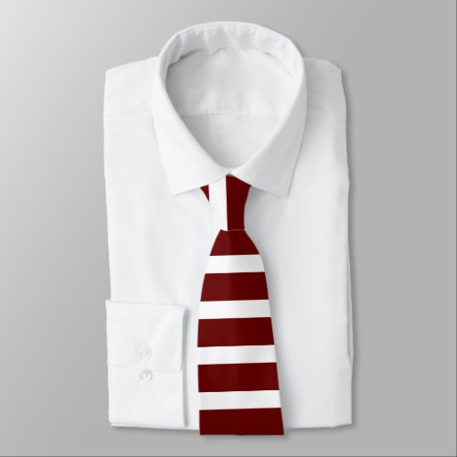 Maroon and White Horizontally-Striped Tie