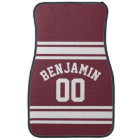 Maroon and White Jersey Stripes Custom Name Number