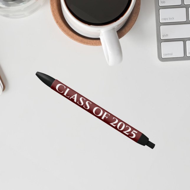 Maroon and White School Colors Class Year Pen (In Situ)