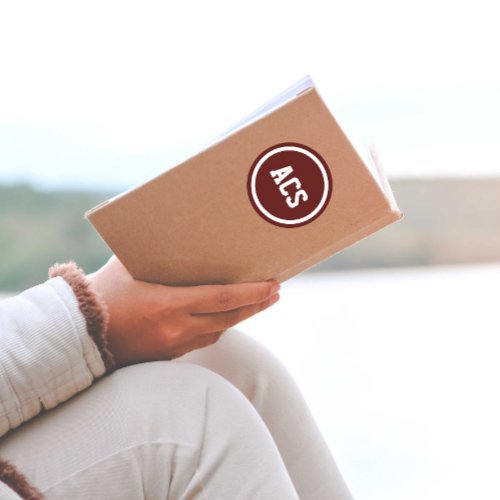 Maroon and White School Colors Classic Round Sticker