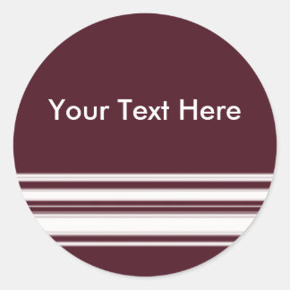 Maroon and White Stripes Sticker