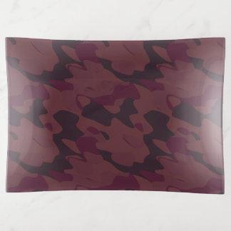 Maroon and Wine Abstract camo Trinket Tray