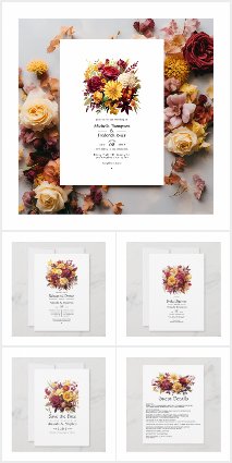 Maroon and Yellow Floral Wedding