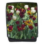 Maroon and Yellow Tulips Colorful Floral Backpack