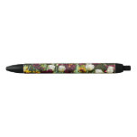 Maroon and Yellow Tulips Colorful Floral Black Ink Pen