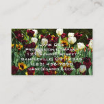 Maroon and Yellow Tulips Colorful Floral Business Card