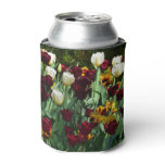 Maroon and Yellow Tulips Colorful Floral Can Cooler
