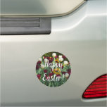 Maroon and Yellow Tulips Colorful Floral Car Magnet