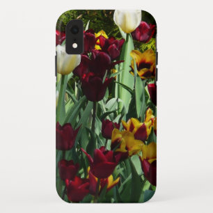 Maroon and Yellow Tulips Colorful Floral iPhone XR Case