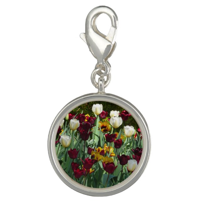 Maroon and Yellow Tulips Colorful Floral Charm (Front)