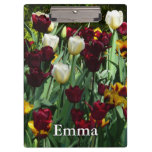 Maroon and Yellow Tulips Colorful Floral Clipboard