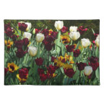 Maroon and Yellow Tulips Colorful Floral Cloth Placemat