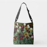 Maroon and Yellow Tulips Colorful Floral Crossbody Bag
