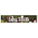 Maroon and Yellow Tulips Colorful Floral Desk Name Plate