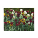 Maroon and Yellow Tulips Colorful Floral Doormat