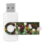 Maroon and Yellow Tulips Colorful Floral Flash Drive