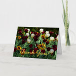 Maroon and Yellow Tulips Colorful Floral Foil Greeting Card