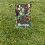 Maroon and Yellow Tulips Colorful Floral Garden Flag
