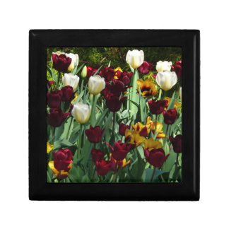 Maroon and Yellow Tulips Colorful Floral Gift Box