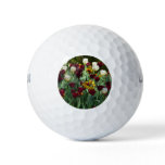 Maroon and Yellow Tulips Colorful Floral Golf Balls