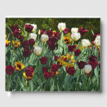 Maroon and Yellow Tulips Colorful Floral Guest Book