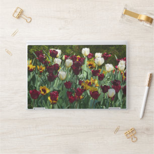 Maroon and Yellow Tulips Colorful Floral HP Laptop Skin