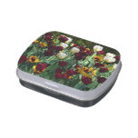 Maroon and Yellow Tulips Colorful Floral Jelly Belly Candy Tin