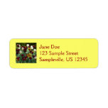Maroon and Yellow Tulips Colorful Floral Label
