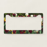 Maroon and Yellow Tulips Colorful Floral License Plate Frame