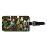 Maroon and Yellow Tulips Colorful Floral Luggage Tag
