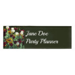 Maroon and Yellow Tulips Colorful Floral Name Tag