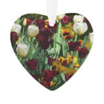 Maroon and Yellow Tulips Colorful Floral Ornament
