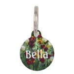 Maroon and Yellow Tulips Colorful Floral Pet ID Tag
