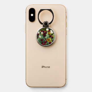 Maroon and Yellow Tulips Colorful Floral Phone Ring Stand