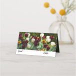Maroon and Yellow Tulips Colorful Floral Place Card