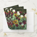 Maroon and Yellow Tulips Colorful Floral Pocket Folder