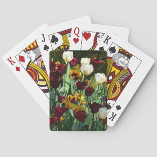 Maroon and Yellow Tulips Colorful Floral Poker Cards