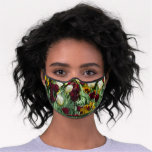 Maroon and Yellow Tulips Colorful Floral Premium Face Mask
